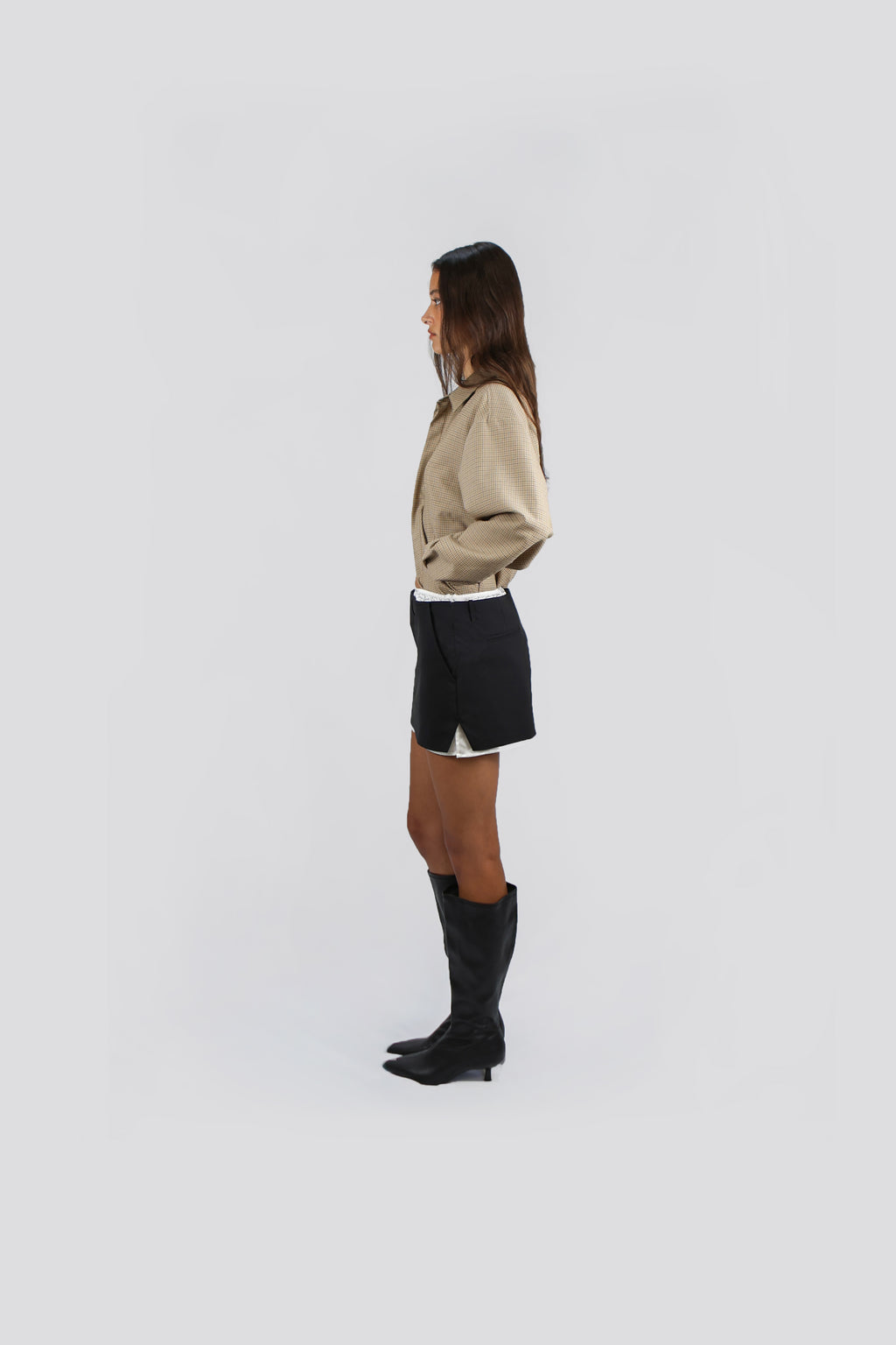 CONTRAST TAILORED MINI SKIRT