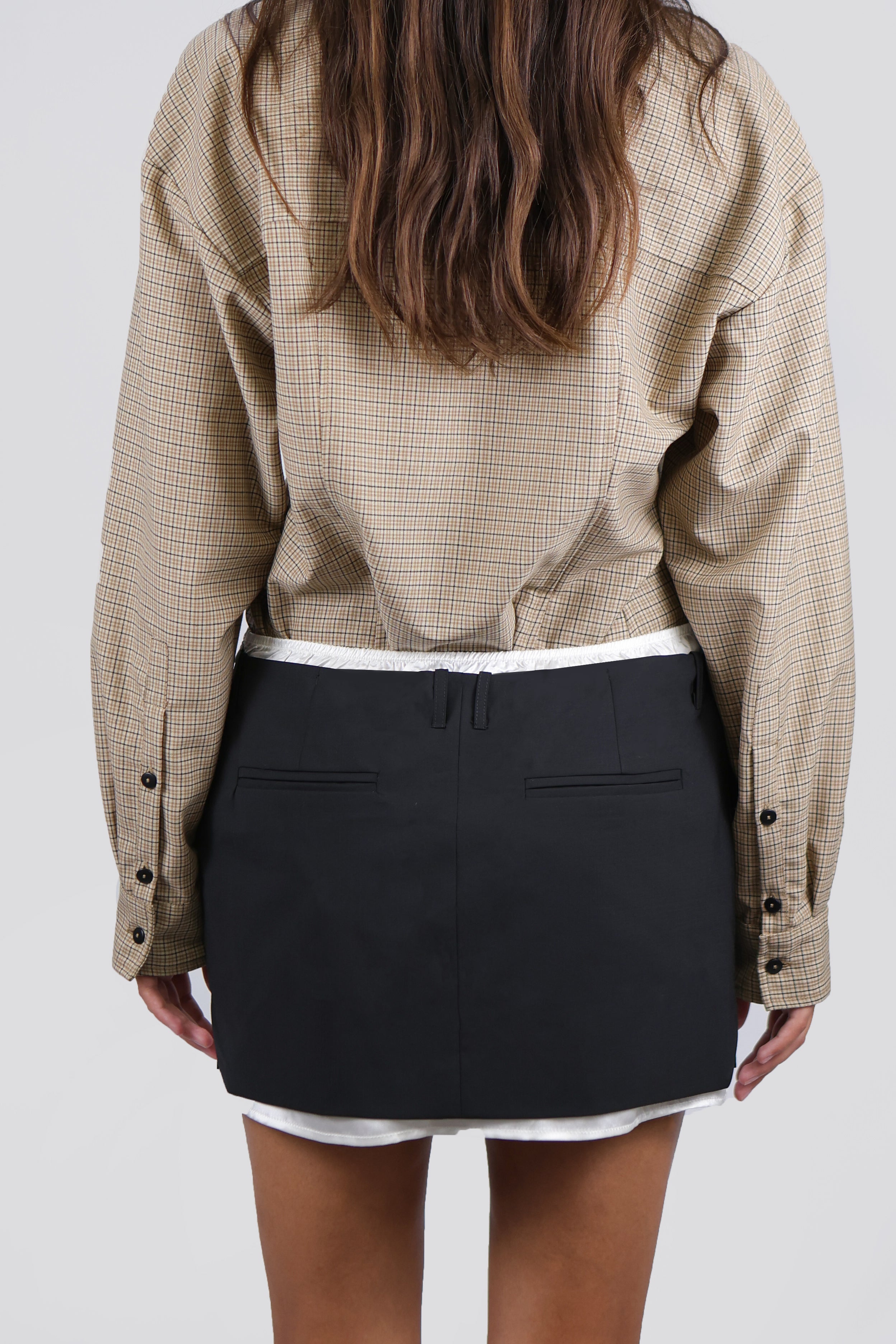 CONTRAST TAILORED MINI SKIRT