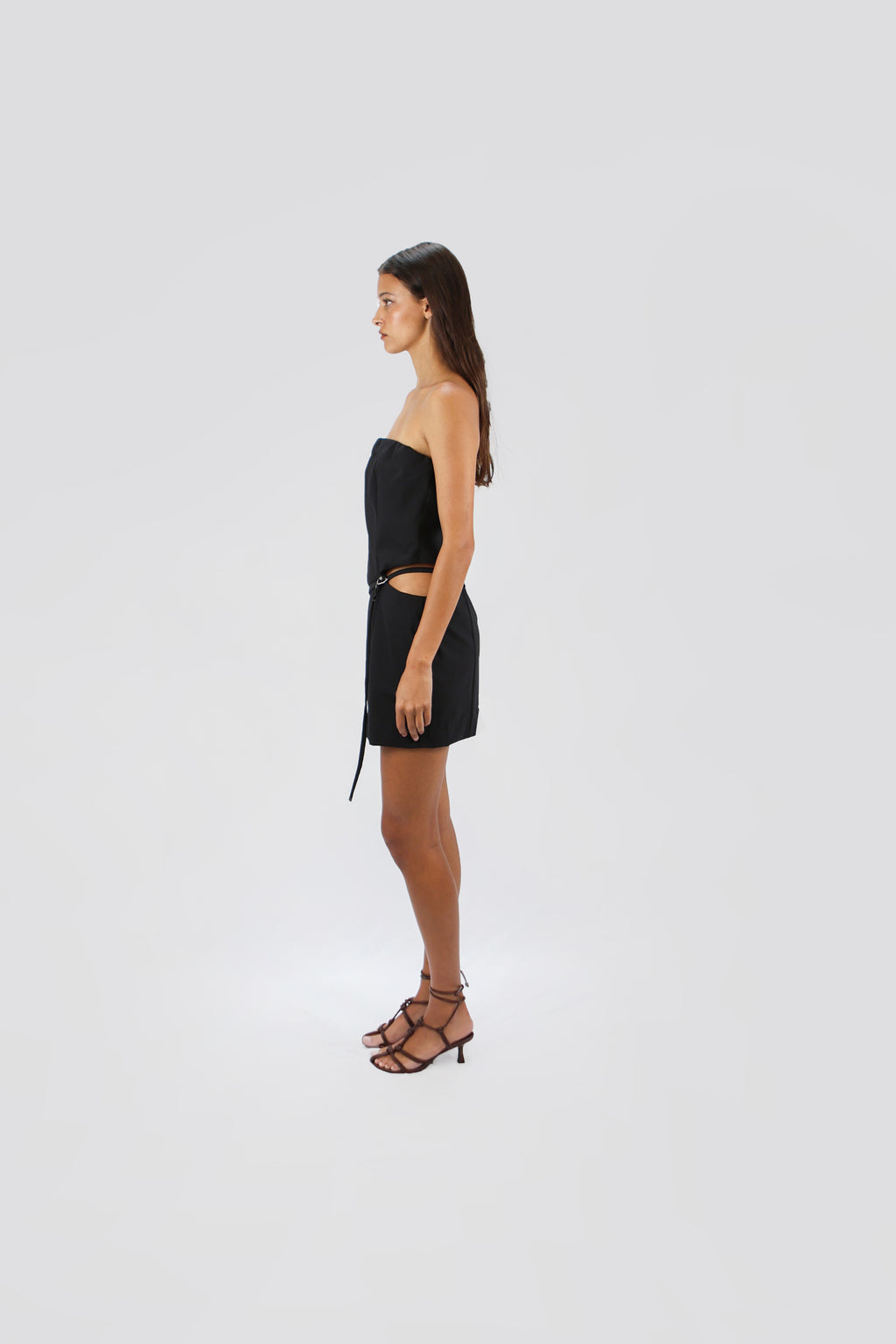 TAILORED STRAPLESS MINI DRESS