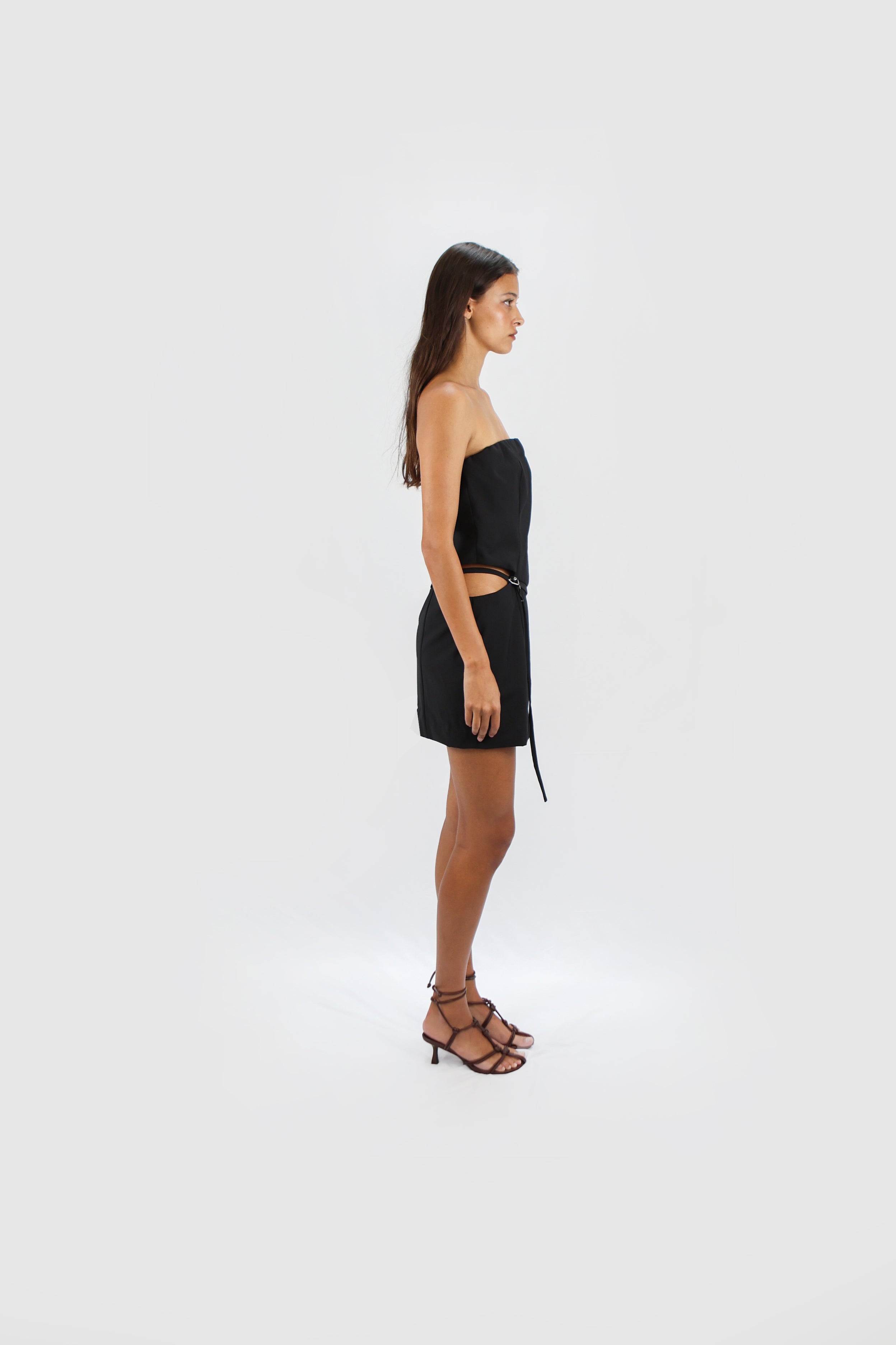 TAILORED STRAPLESS MINI DRESS