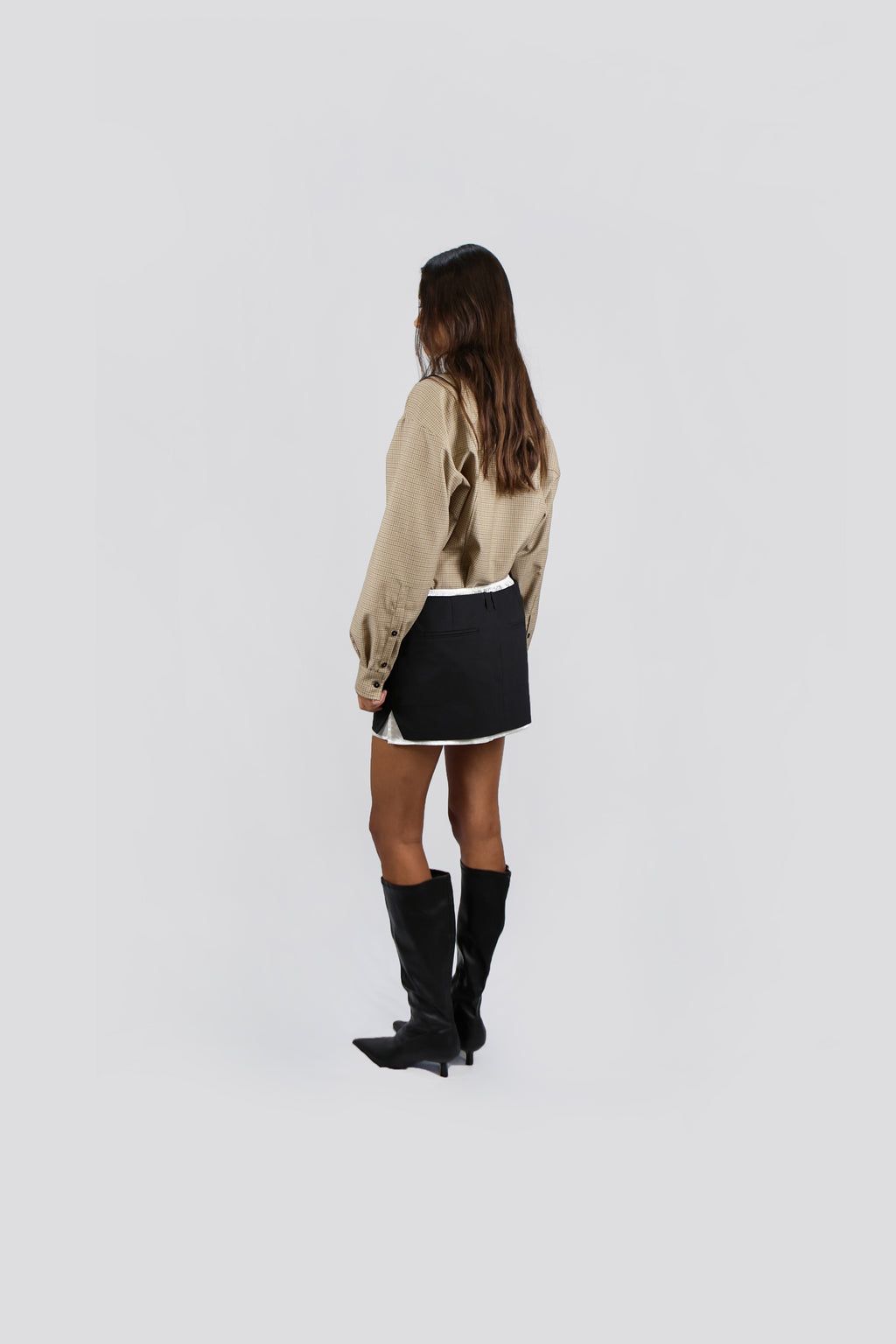 CONTRAST TAILORED MINI SKIRT