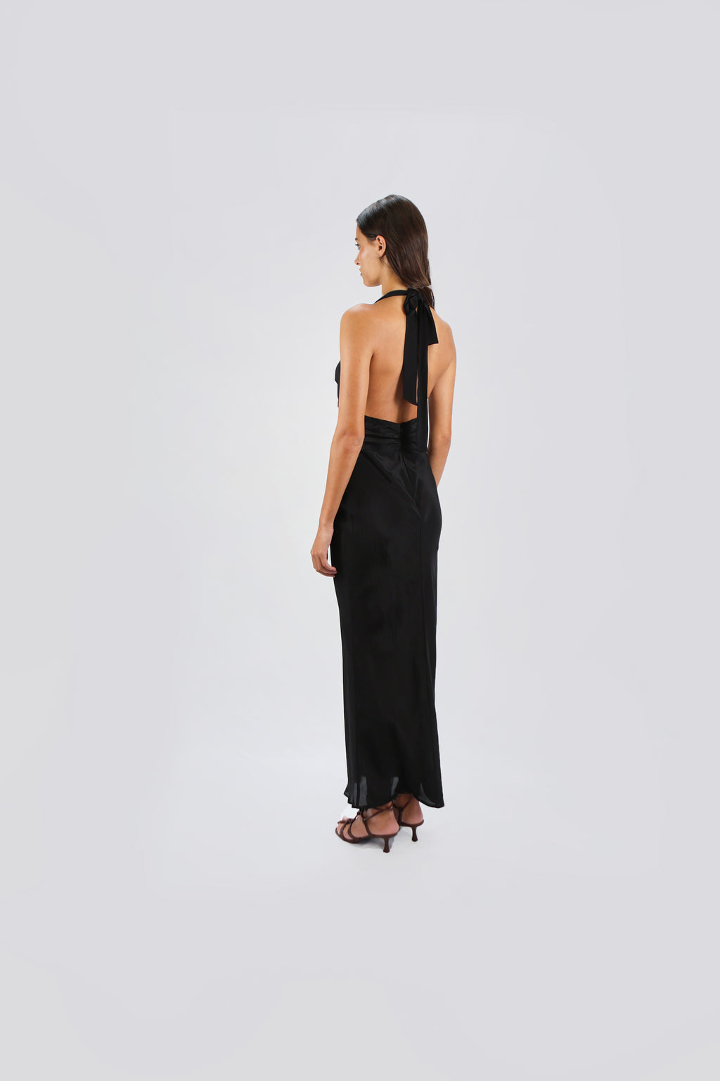 V-NECK HALTER DRESS