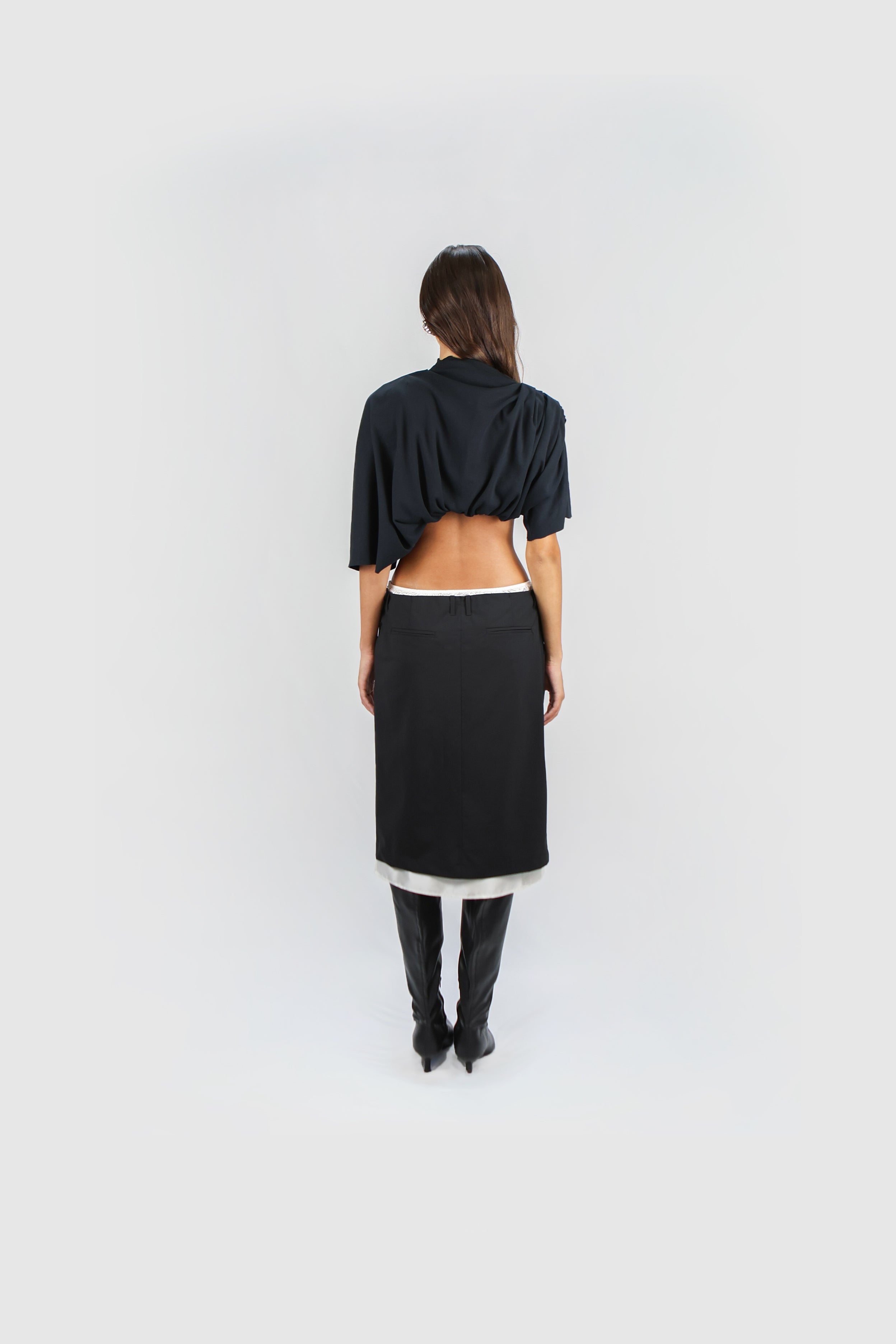 CONTRAST TAILORED MIDI SKIRT